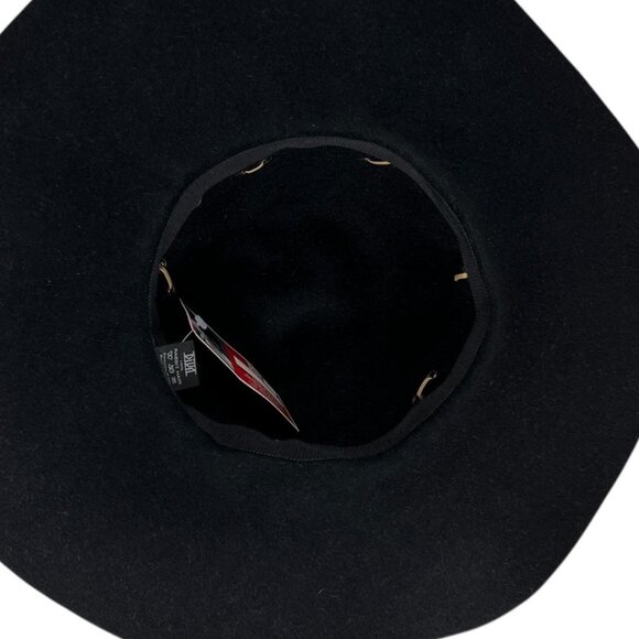Diva Women\'s 100% Rabbit Fur Felt Hat Black Tan Ties NWT Made in Russia Cowgirl main image 8